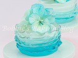 Spring Fondant Frill Mini Cake with Sugar Pansy Spray