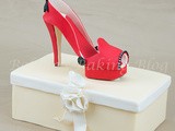 Wicked Red Fondant High Heel Shoe