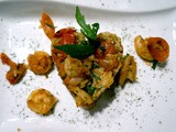 Garnelen in Tomatensauce und Rucola-Reis