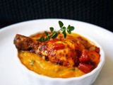 Gefülltes Huhn mit Kürbispüree