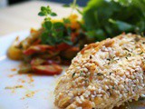 Sesam-Pute mit Kokos-Gemüse