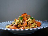 Süße Bratkartoffel mit Schwammerl und Ei