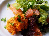 Süßkartoffelpüree mit Lachs