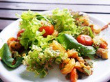 Warmer Garnelen-Salat mit Gemüse