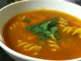 Tomatoe Veggies Soup with Pasta
