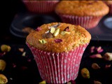 Eggless Rose Petal Jam & Cardamom Muffins