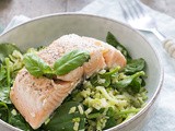 Broccoli couscous met zalm en spinazie