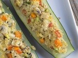 Courgette gevuld met couscous en kip