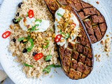 Geroosterde aubergine met dukkah (notenmengsel)