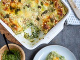 Groene lasagne met pestosaus, broccoli en spinazie
