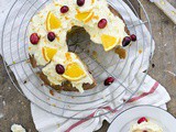 Kerstcake met cranberry en sinaasappel