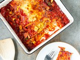 Lasagnerolletjes met gehakt in tomatensaus