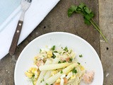 Pasta met asperges en zalm