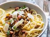 Pasta met champignons en truffelolie