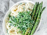 Pasta met ricotta en geroosterde asperges