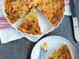 Quiche courgette met paprika en kipreepjes