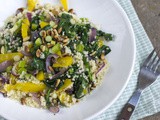 Snelle couscous met spinazie en gele paprika