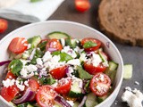 Tomatensalade met komkommer en feta