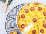 Zuurkoolquiche met rookworst en ananas