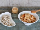 Purgatory bean salad with tahini sauce and Asian pear / insalata di fagioli del Purgatorio con tahina e pera asiatica