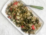 Sicilian long zucchini and its greens with tomatoes / cucuzza e tenerumi al pomodoro