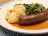 Gewokte Andijvie met Aardappelpuree met Braadworst