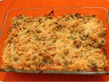Oven Pasta with Peas, Bacon and Cheese