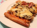 Pizza Minced Meat with Mushrooms and Cheese