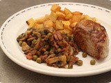 Pork Tenderloin with Peas, Mushrooms and Bacon