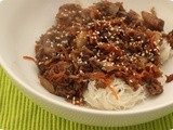 Rice Noodles with Minced Beef, Shiitake and Carrot
