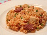 Risotto with Chicken, Chorizo and Peas