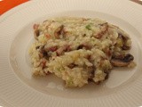 Risotto with Leek, Mushrooms and Bacon