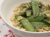 Vega: Macaroni with Zucchini, Snow Peas and Pesto