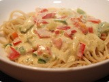 Vega: Spaghetti in Creamy Pepper Cheese Sauce