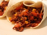 Wraps with Minced Beef, Corn and Syrup
