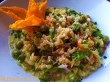 Risotto con piselli,fiori di zucca e zafferano