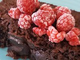 Double Chocolate Zucchini Bread with Raspberry Topping