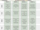 Free Month of Meals Calendar