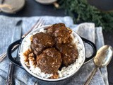 Three Ingredient Meatballs Brown Gravy and Rice Dinner