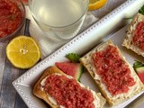 Watermelon Jicama Salsa & Brie Summer Bruschetta