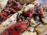 Recipe: Roasted Red Peppers Marinated with Artichoke Hearts