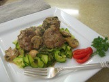 Meatballs on Zucchini Ribbons