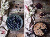 Blueberry Buckle with Blueberry Sauce Celebrating  July is Blueberry Month 