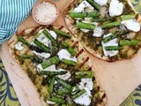 Grilled Asparagus and Ricotta Pizzettes