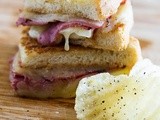 Pastrami,White Cheddar and Apple Grilled Cheese on French Bread