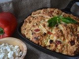 Roasted Red Pepper & Feta Skillet Scones