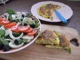 Free range frittata with my giant leaf basil