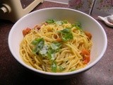 Spaghetti con pomodorini e basilico