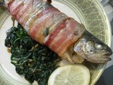 Bacon Wrapped Trout with Chives, Tarragon and Dill