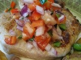 Beer Marinated Pork Chops with Peach Salsa